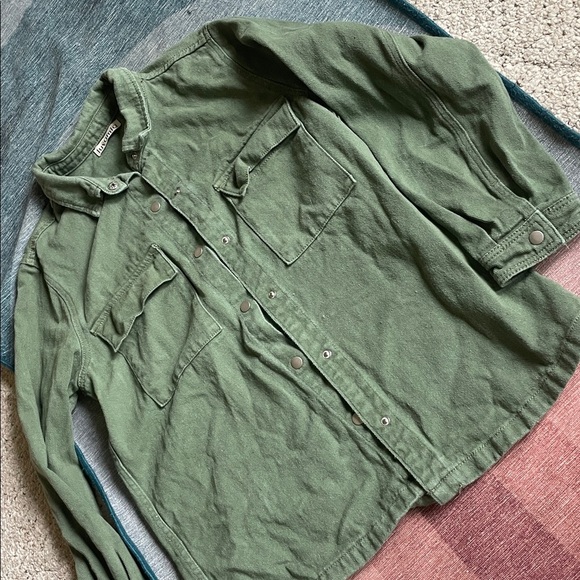 Luvamia Bohemian Green Denim Layering Jacket - Picture 9 of 12